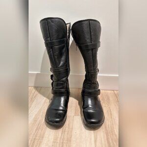 Wanderlust Gabrielle 2 Waterproof Leather Tall Boots Black Size 7 Faux Fur